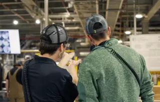 workers at a recycling plant