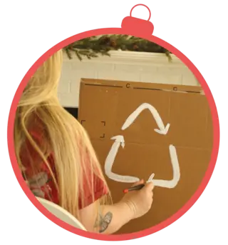 Recycling bin made from leftover box