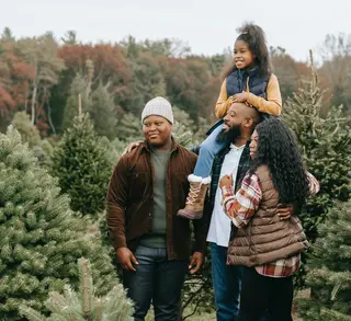 family picking out a tree