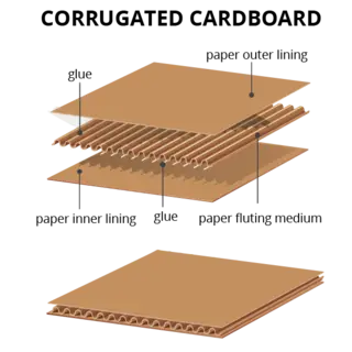 Corrugated cardboard diagram 