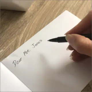 card with "dear mre. jones"