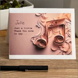 Card that says thank you