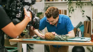 Contestant Zach working on her design