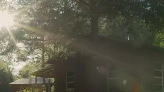 Sunbeams shine across the house